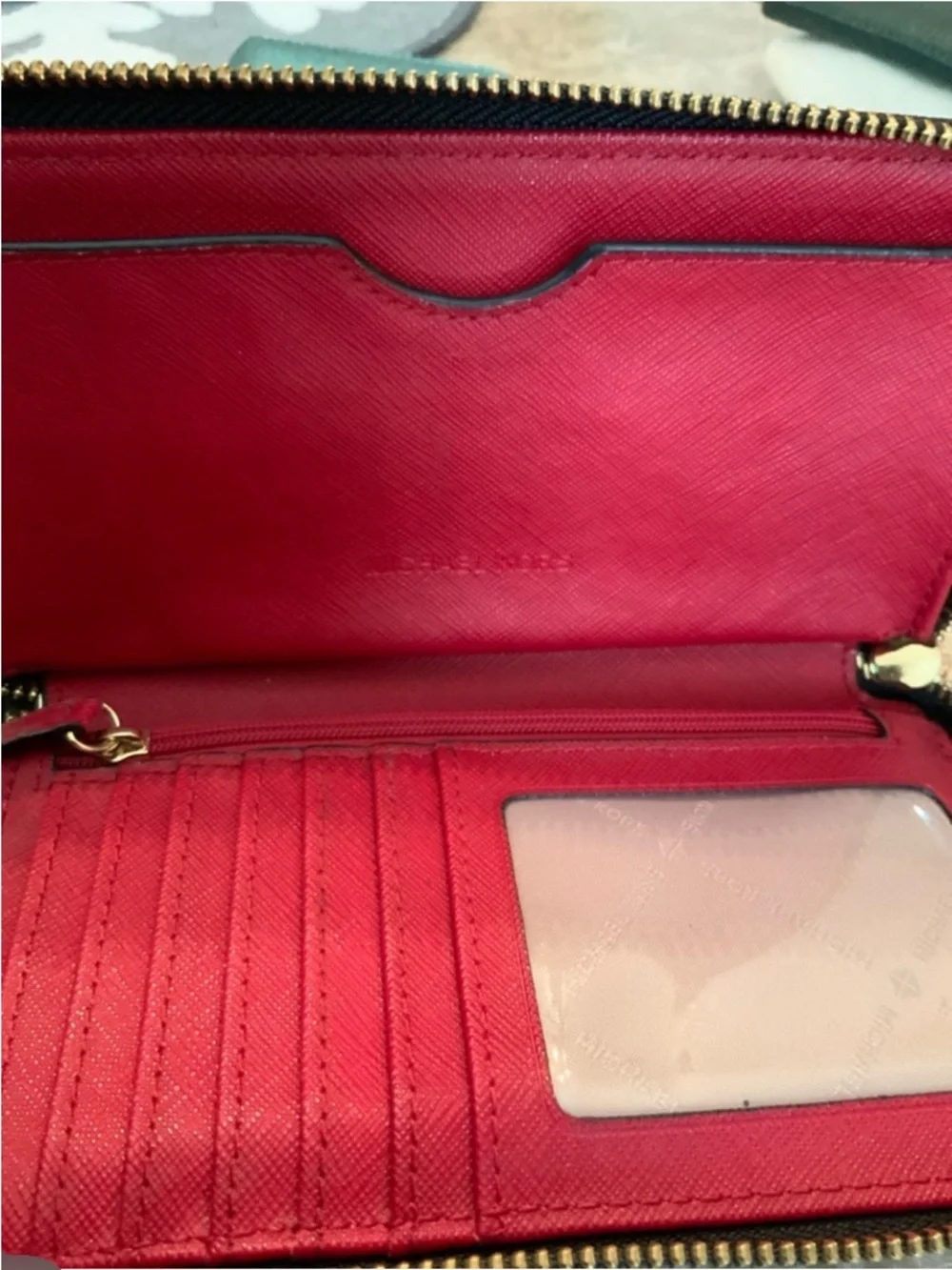 Michael Kors Black Wallet with Red Floral Print NWOT - Picture 8 of 10